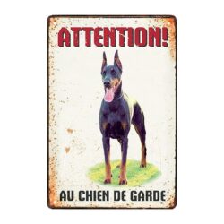 plaque métal chien de garde