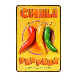 plaque métal chili peppers