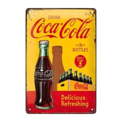 plaque métal coca cola delicious refreshing drink