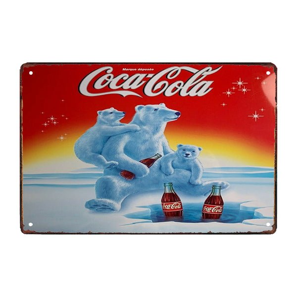 plaque-metal-coca-cola-ours-polaire plaque métal coca cola ours polaire