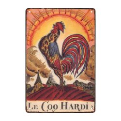 plaque métal coq hardi