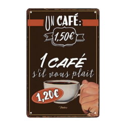 plaque métal cuisine café
