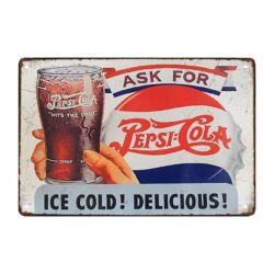 plaque métal cuisine pepsi
