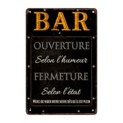plaque métal déco bar
