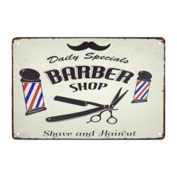 plaque métal déco barber shop