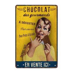 plaque métal déco chocolat