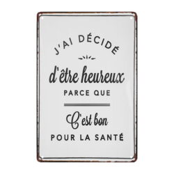 plaque métal déco citation
