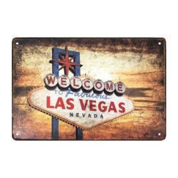 plaque métal déco las vegas