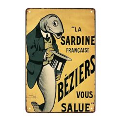 plaque métal déco les sardines