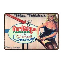 plaque métal déco pin up