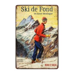 plaque métal déco ski