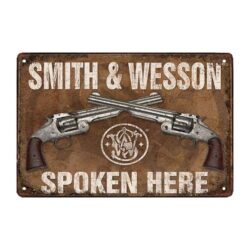 plaque métal déco smith wesson
