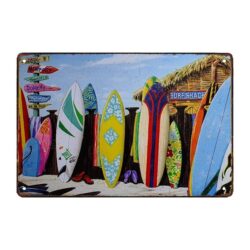 plaque métal déco surf