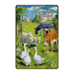 plaque métal déco vintage animaux de la ferme