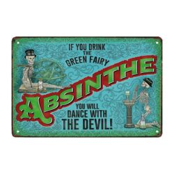 plaque métal déco vintage cuisine absinthe