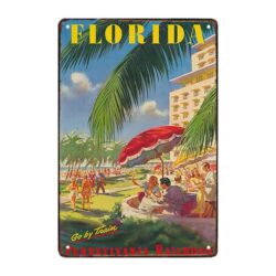 plaque métal décorative floride