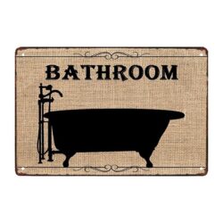 plaque métal décorative salle de bain