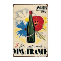 plaque métal décorative vin