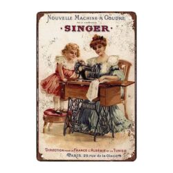 old singer advertising plate