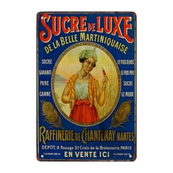 plaque publicitaire ancienne sucre de luxe