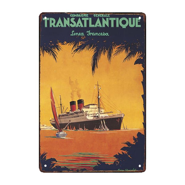 plaque-publicitaire-ancienne-transatlantique plaque publicitaire ancienne transatlantique