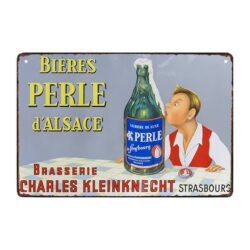 plaque publicitaire bière perle d'alsace par hardy