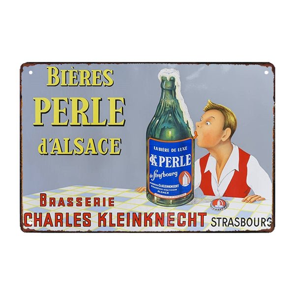 plaque-publicitaire-biere-perle-d-alsace-par-hardy plaque publicitaire bière perle d'alsace par hardy