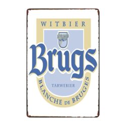 plaque publicitaire blanche de bruges