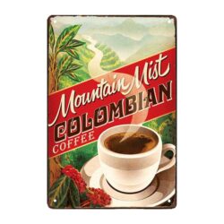 plaque publicitaire café colombien