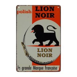 plaque publicitaire cirage lion noir