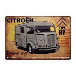 plaque publicitaire citroen avec bus