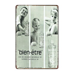 plaque publicitaire eau de cologne bien etre