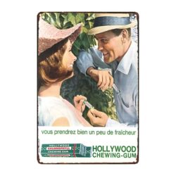plaque publicitaire hollywood chewing gum