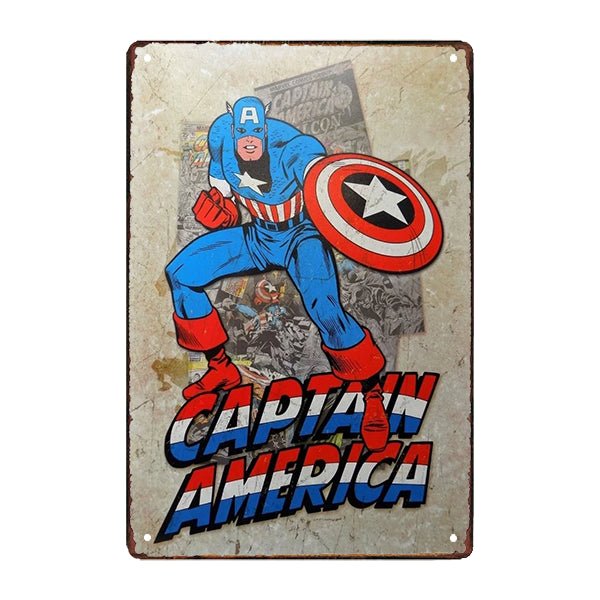 metal captain america advertising plate metal captain america advertising plate