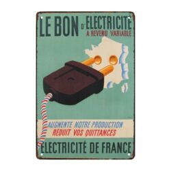 plaque publicitaire métal electricité