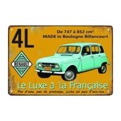 plaque publicitaire métal renault