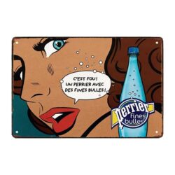 plaque publicitaire perrier fine bulle