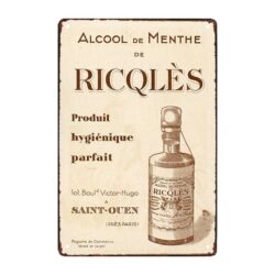 plaque publicitaire ricqles alcool de menthe