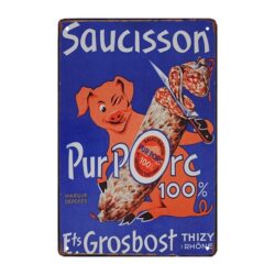 plaque publicitaire saucisson