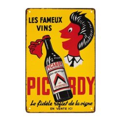 plaque publicitaire vins picardy