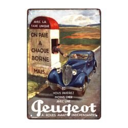 plaque publicitaire vintage peugeot