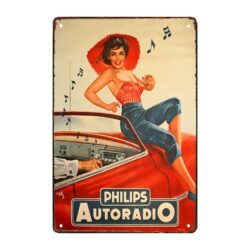 vintage pin up advertising plate