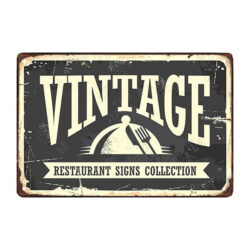 plaque publicitaire vintage restaurant