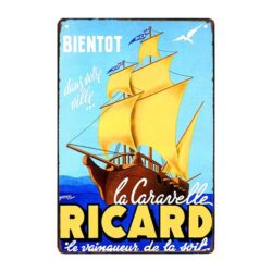 plaque publicitaire vintage ricard la caravelle