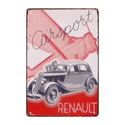 plaque publicitaire voiture retro