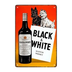 plaque publicitaire whisky black and white