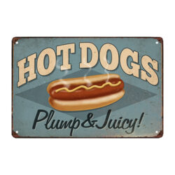 plaque métal hot dog