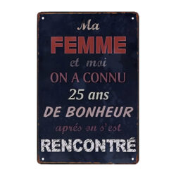 plaque métal humoristique sur le mariage