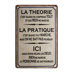 plaque métal humour vintage