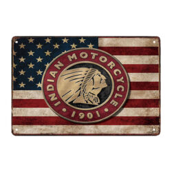 plaque métal indian motorcycles 1901 america
